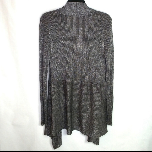 Belldini Plus Size Metallic Silver Cardigan - 2X - Picture 3 of 9